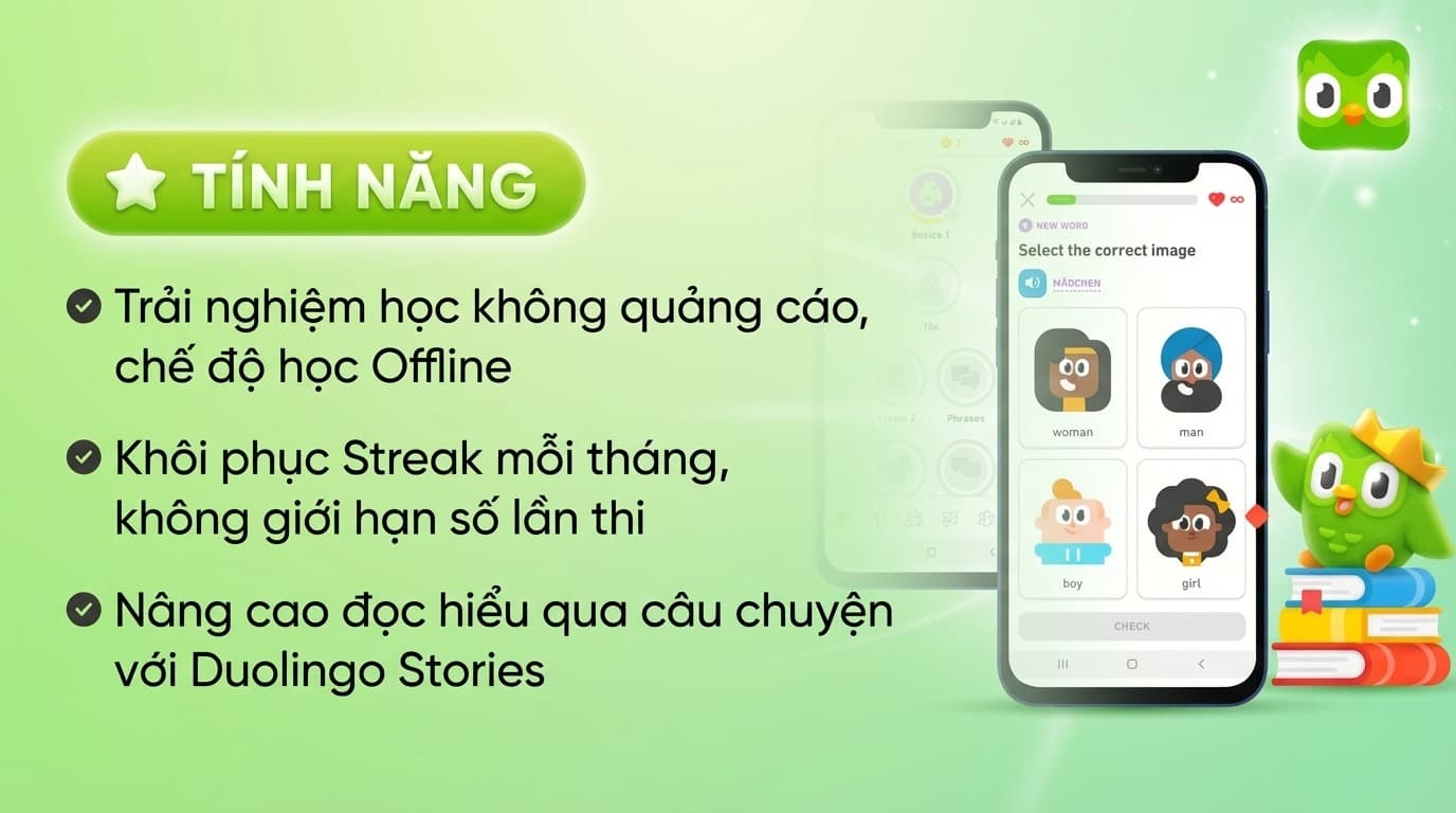 Duolingo Super - Gia hạn chính chủ 2