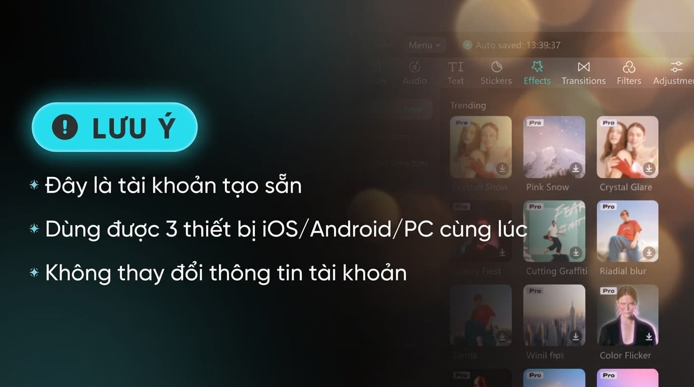 CapCut Pro - Tài khoản 3